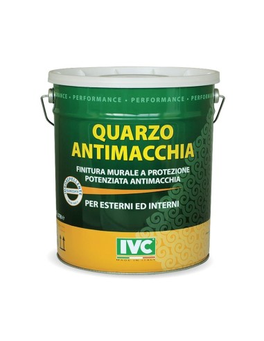 IVC Quarzo Antimacchia Finitura Murale Bianco Per Esterni Ed Interni LT. 5