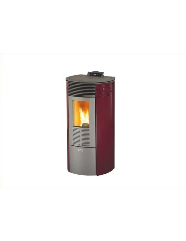 Stufa A Pellet "King 12 Round" Bordeaux 10 Kw Peso 87 Kg Serbatoio 13 Kg