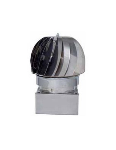 Fumaiolo Girevole Globo in Acciaio Inox Base Quadrata cm. 30x30