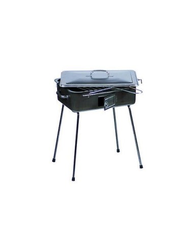 Barbecue Rettangolare Con Coperchio Gambe Richiudibili