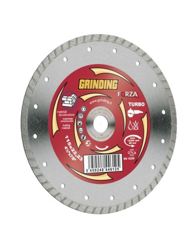 Disco Diamantato Zigrinato 115 mm per Taglio Cemento Granito Marmo Grinding Turbo