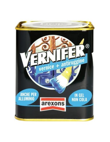 Vernice Con Antiruggine in Gel 750 ml Grigio Metallizzato Arexons Vernifer