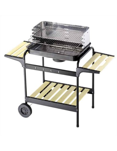 Barbecue BBQ a Carbonella cm. 60x40 in Acciaio con Ruote Ompagrill 80601