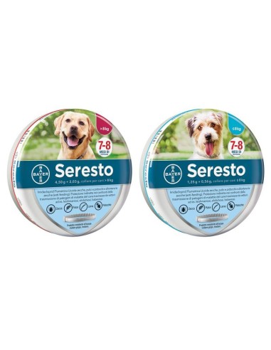 Collare Antiparassitario Antipulci Zecche per Cani Oltre 8 kg70 cm Bayer Seresto